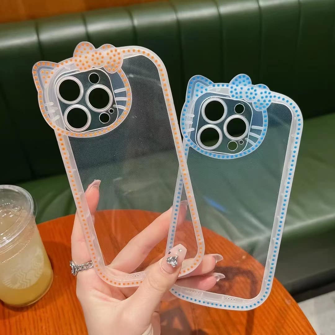 Neon Radium Night Glow Hello Kitty Colorful Transparent With Bow Case